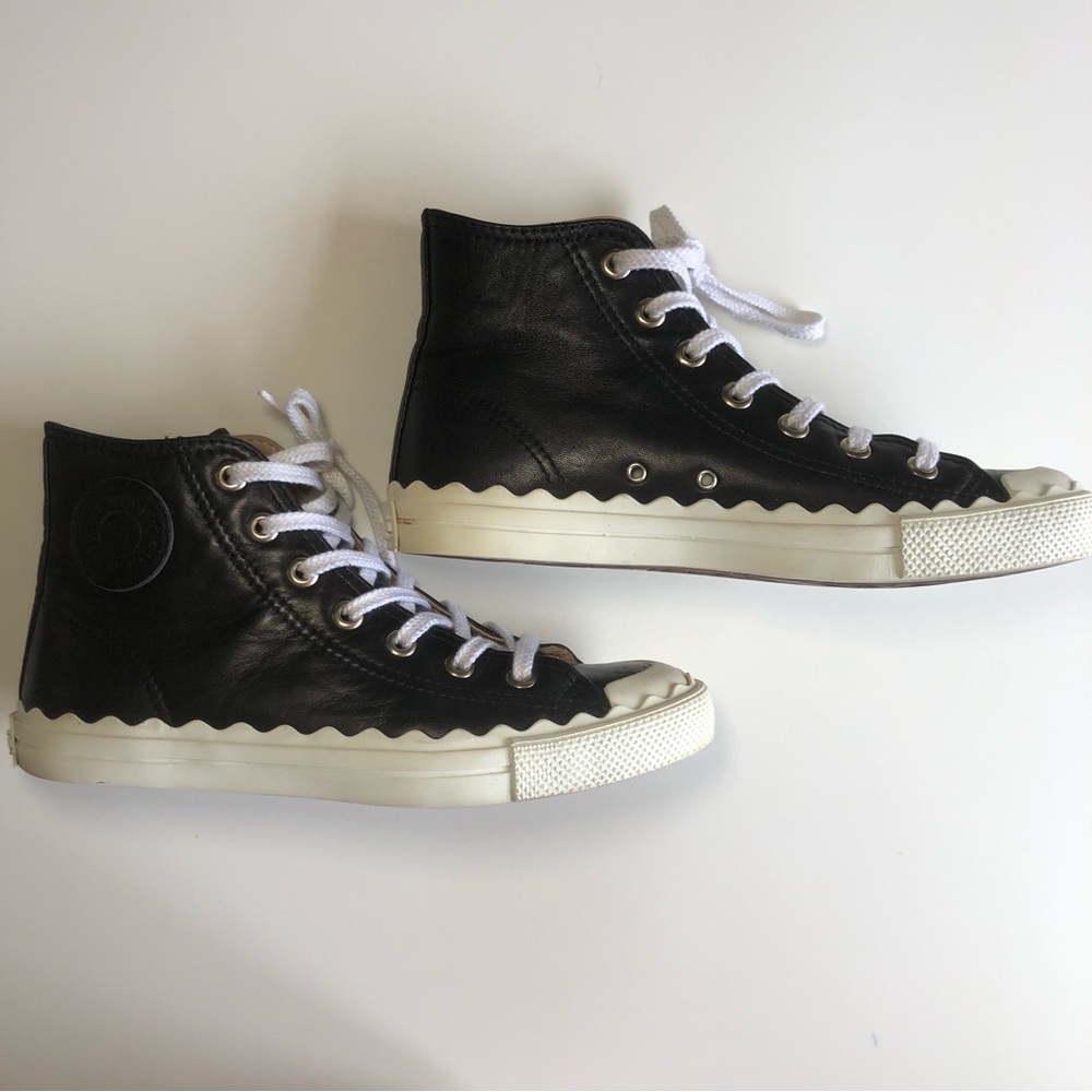 Chloe Black and White High-Top Sneakers